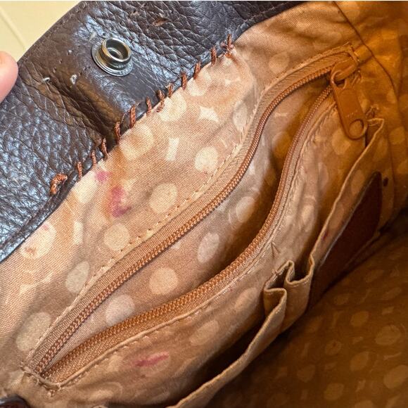 Brighton Brown Leather Purse – 10"x14", Silver Accents, Well Loved - Picture 6 of 8